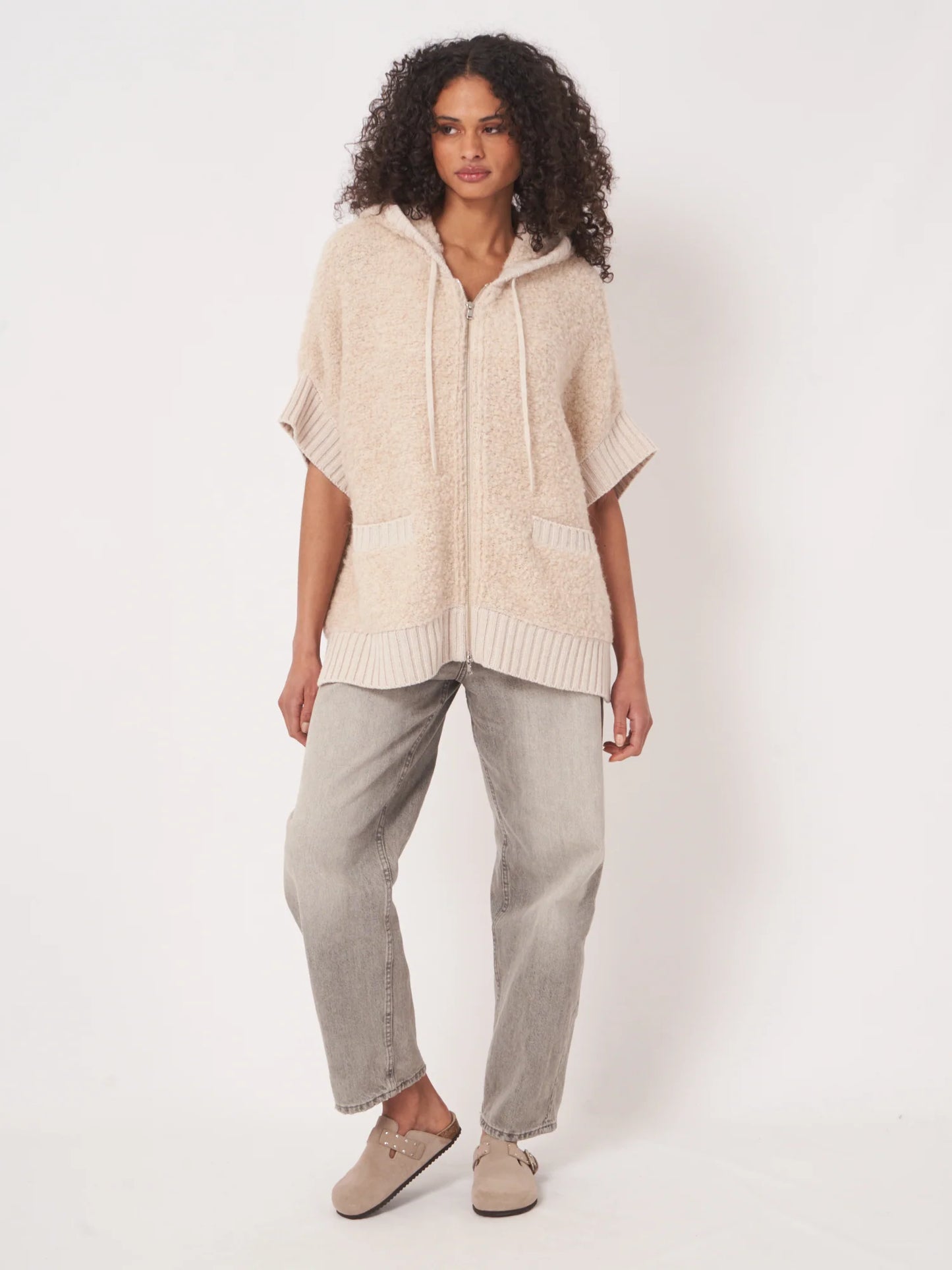 Repeat Alpaca Zip Sweater
