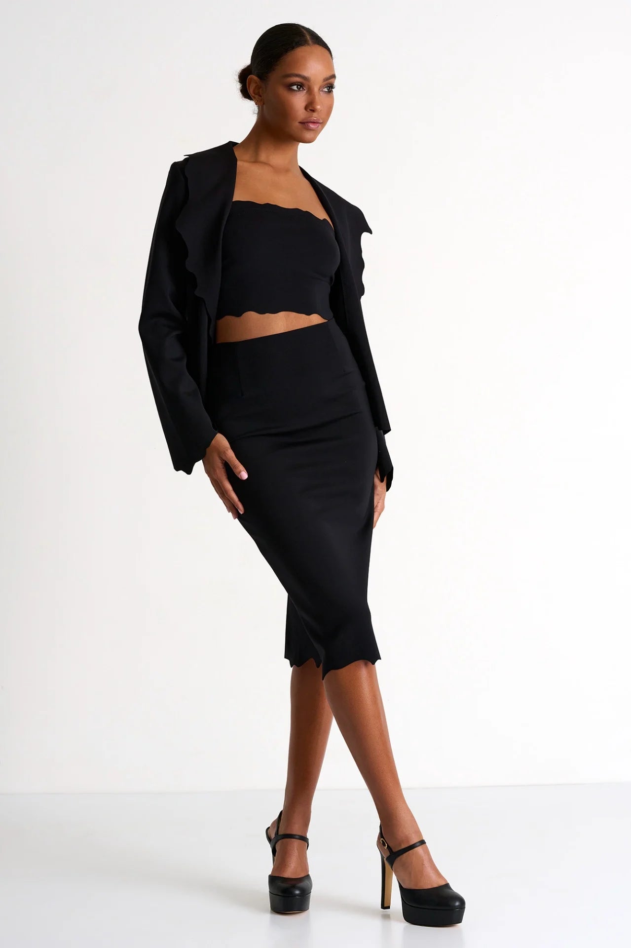 Shan Scalloped Bandeau Top