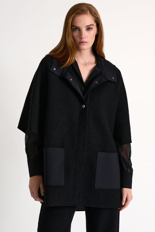 Shan Wool Hooded Cape