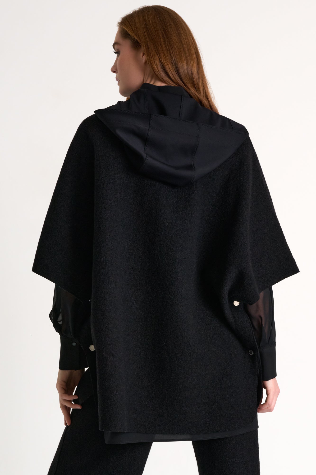Shan Wool Hooded Cape