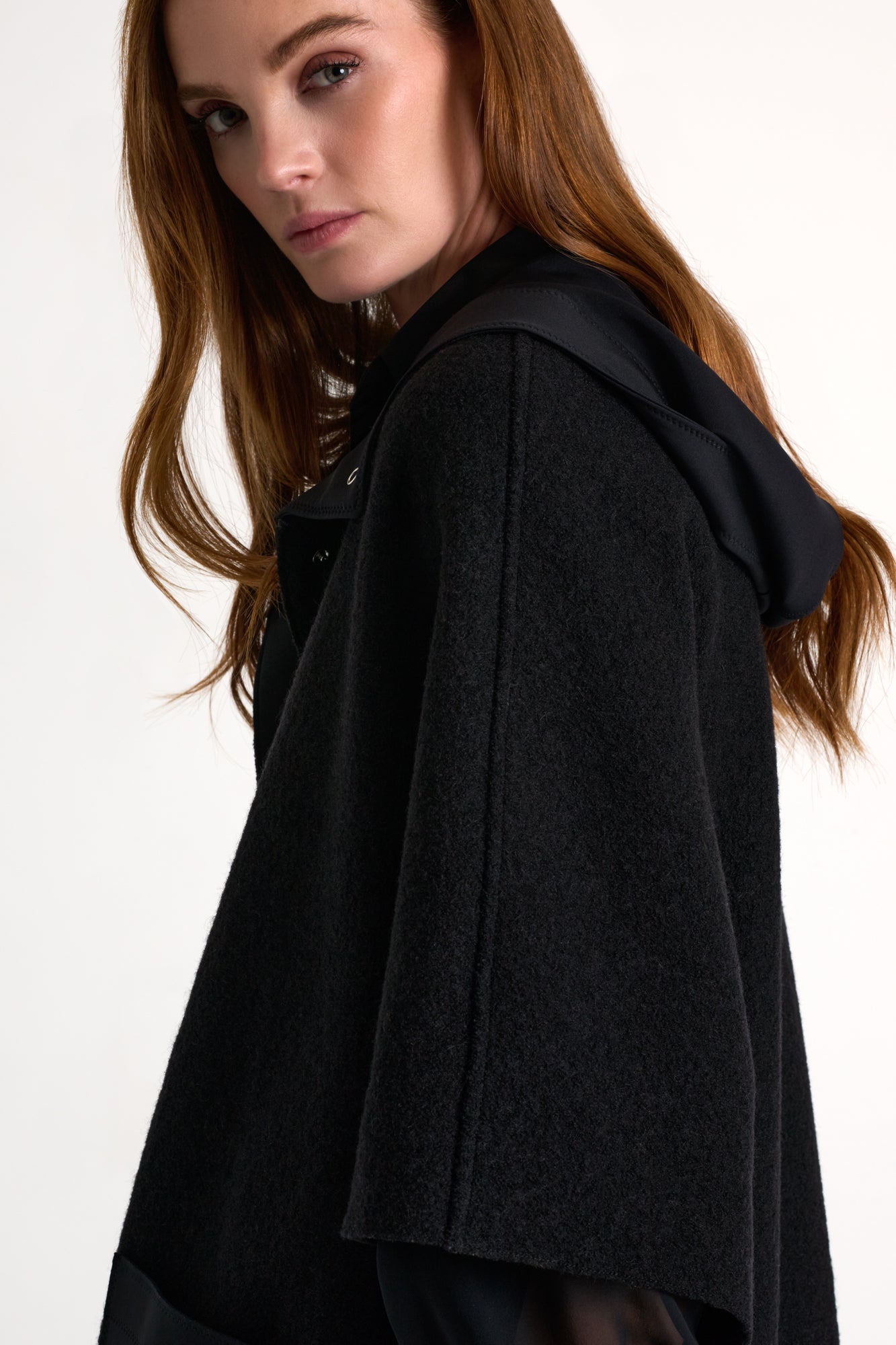 Shan Wool Hooded Cape