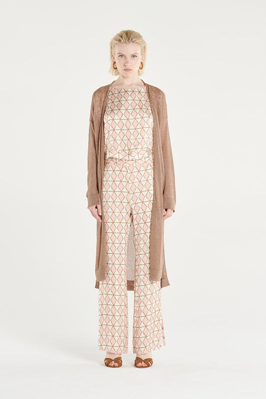 Croche Long Knit Cardigan