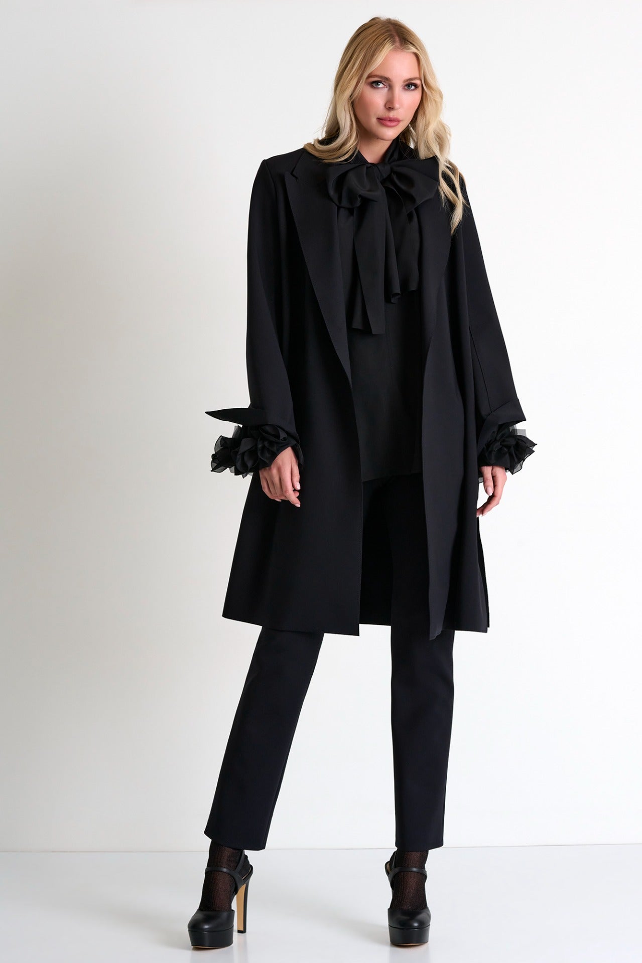 Shan Coat with Tie Belt