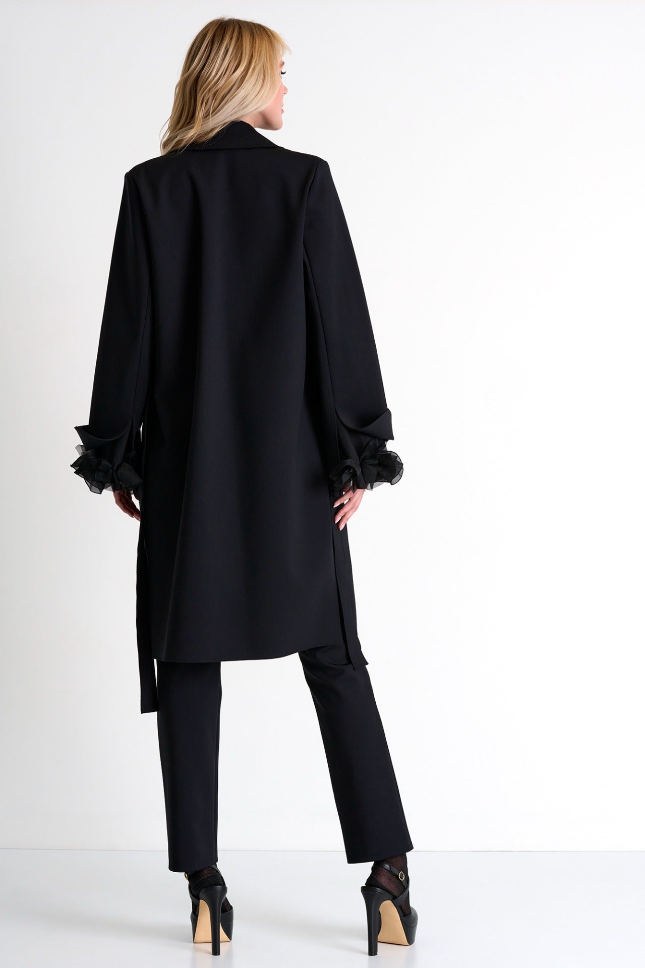 Shan Coat with Tie Belt