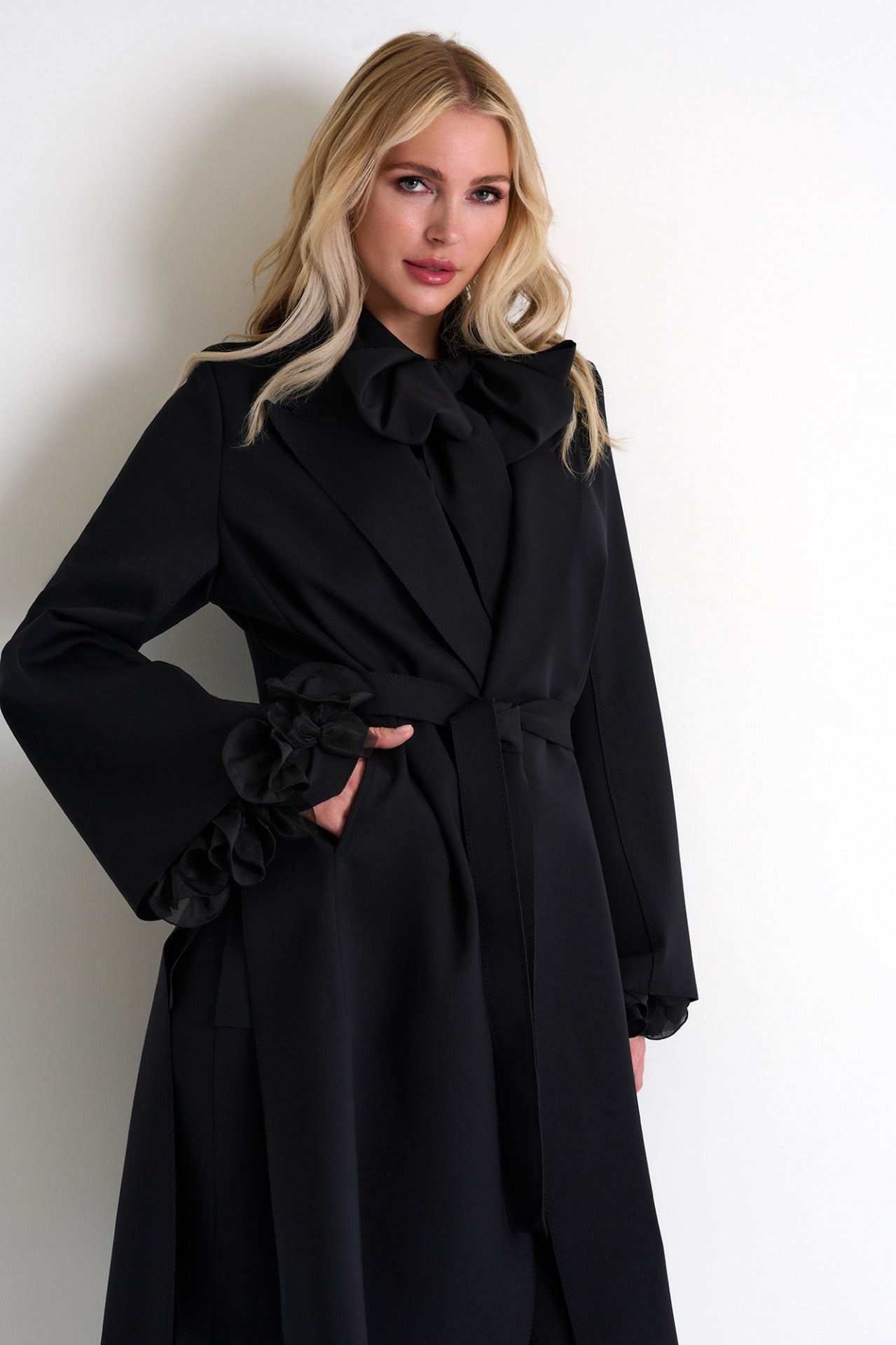 Shan Coat with Tie Belt