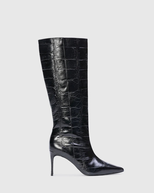 Black Suede Studio Croc Boot
