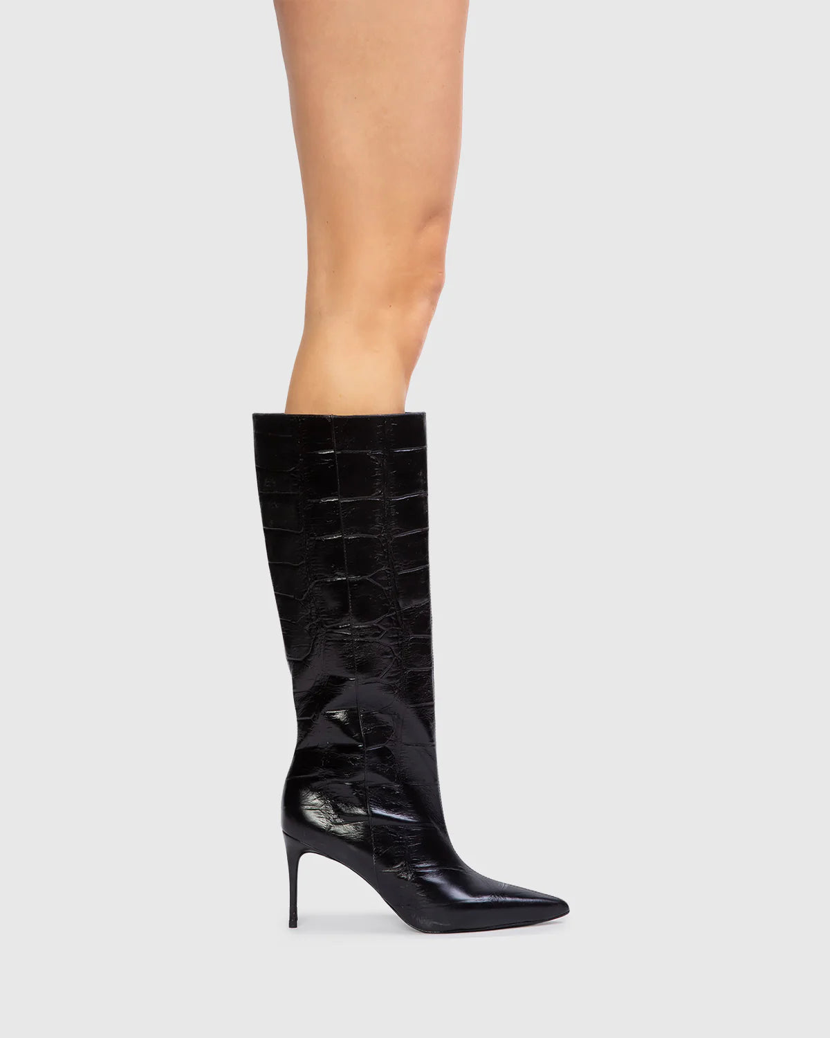Black Suede Studio Croc Boot