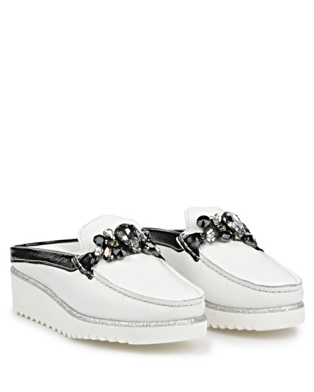 Di Chenzo Adria Bianco Slide On Loafer