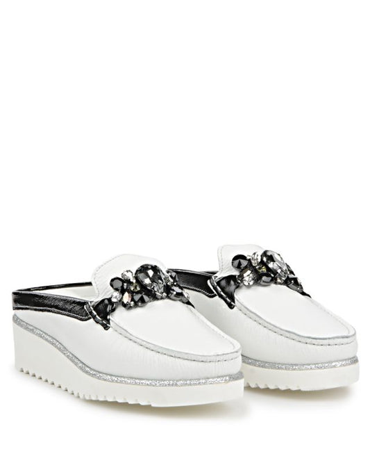 Di Chenzo Adria Bianco Slide On Loafer