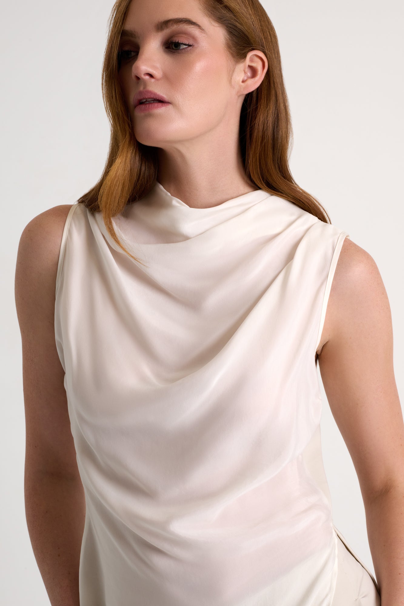 Shan Draped Sleeveless Blouse
