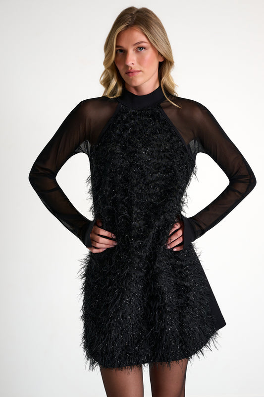 Shan Sparkle Fur Effect Dress