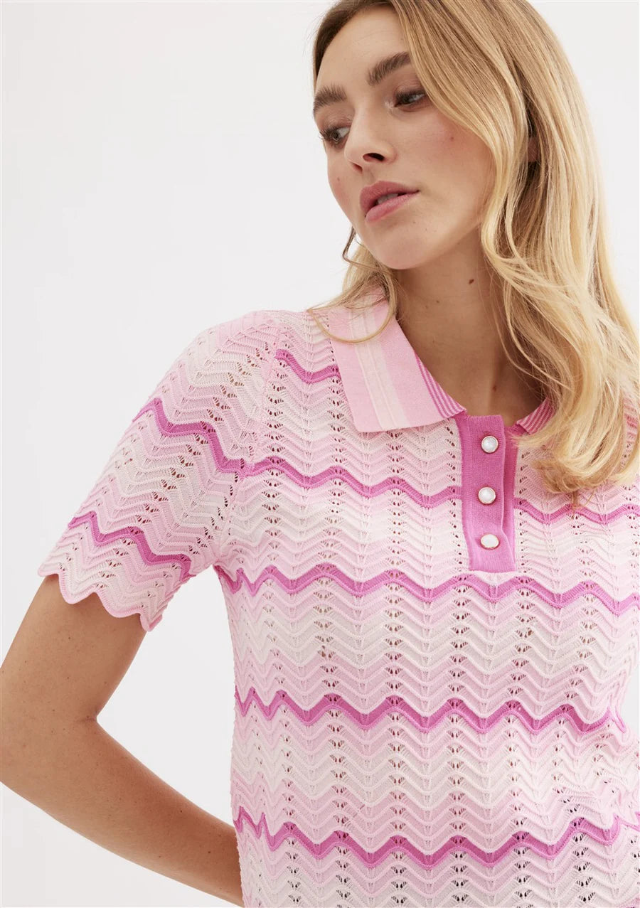 Leo & Ugo Pink Knit Top