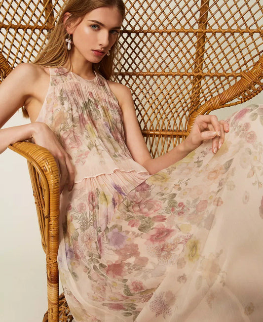 Twinset Crepon Floral Dress