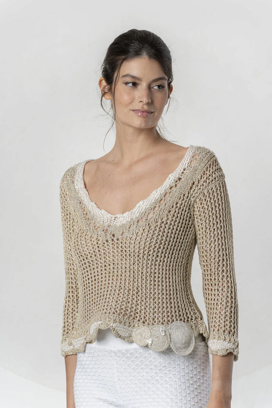 Elisa Cavaletti Gold Sweater