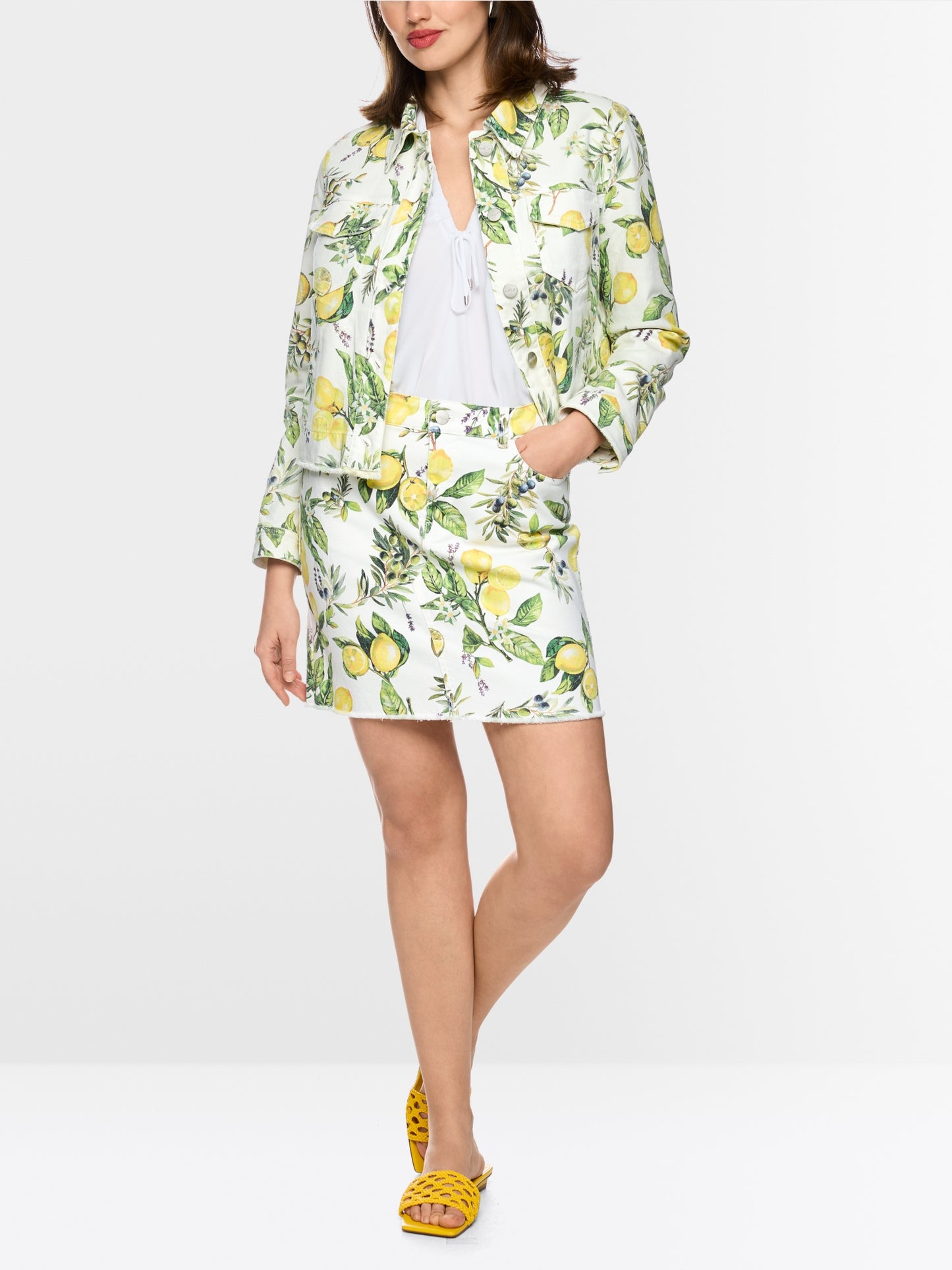 Marc Cain Lemon Denim Skirt