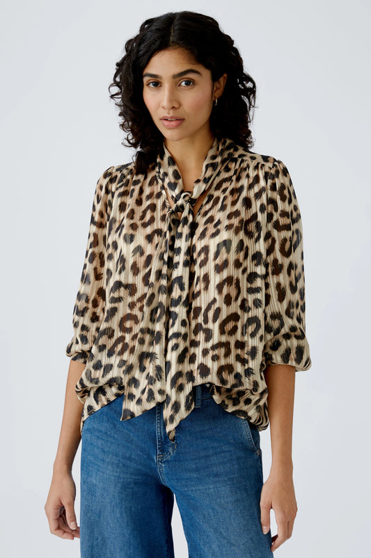 Oui Leopard Print Blouse