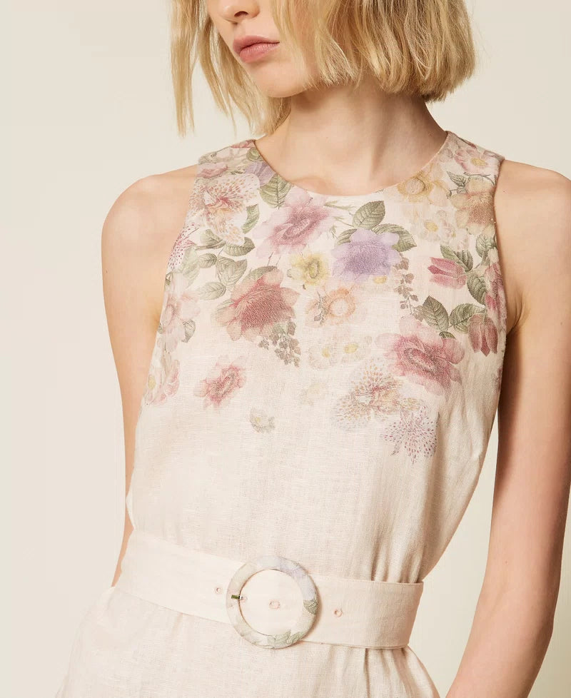 Twinset Floral Linen Dress