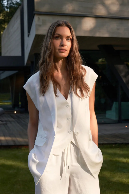 Marc Aurel Linen Vest Jacket