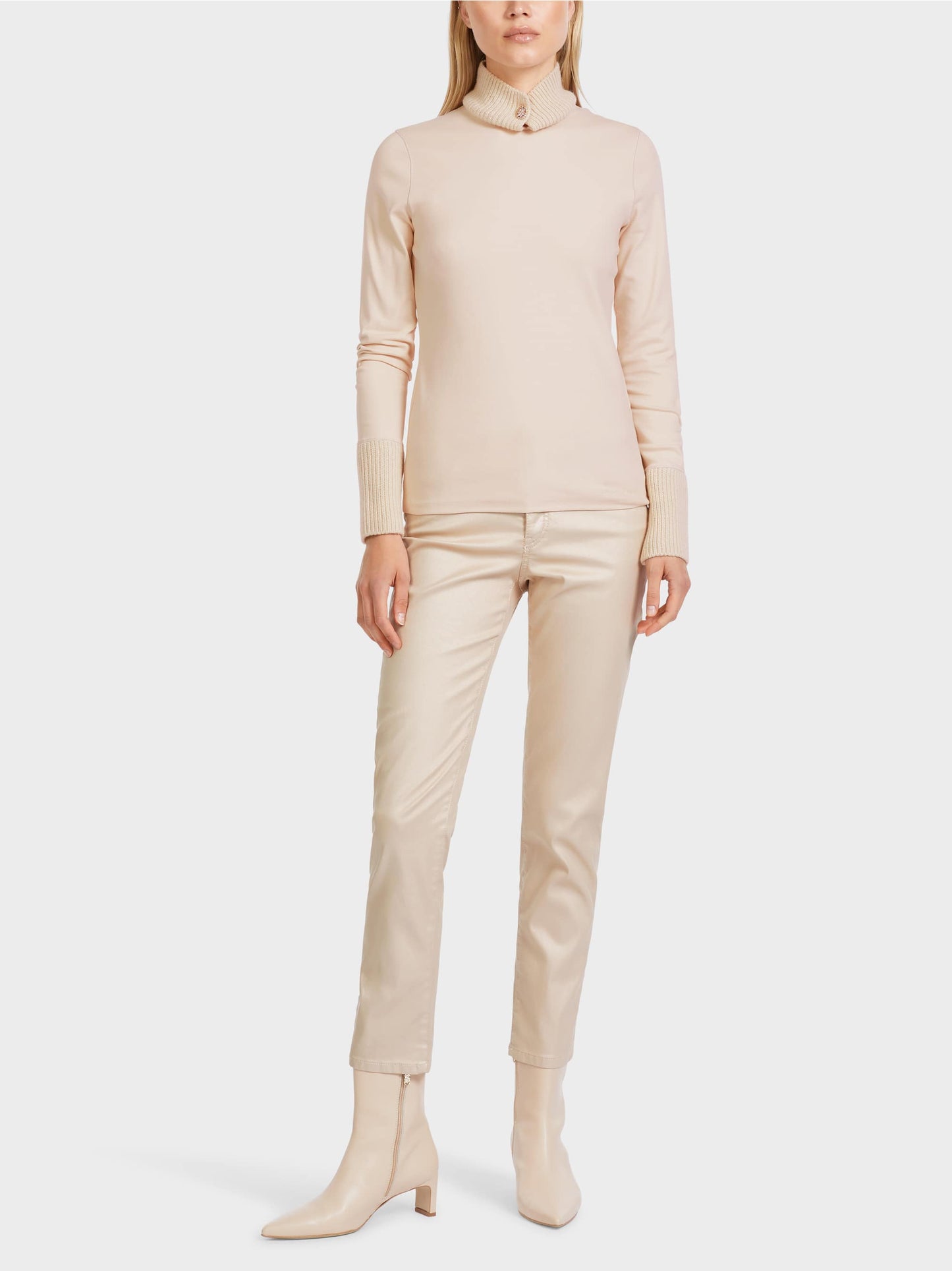Marc Cain Cotton Turtleneck with Button Detail
