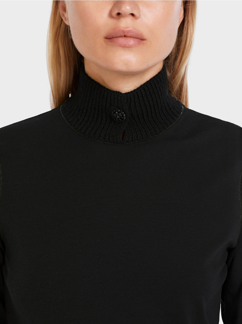 Marc Cain Cotton Turtleneck with Button Detail