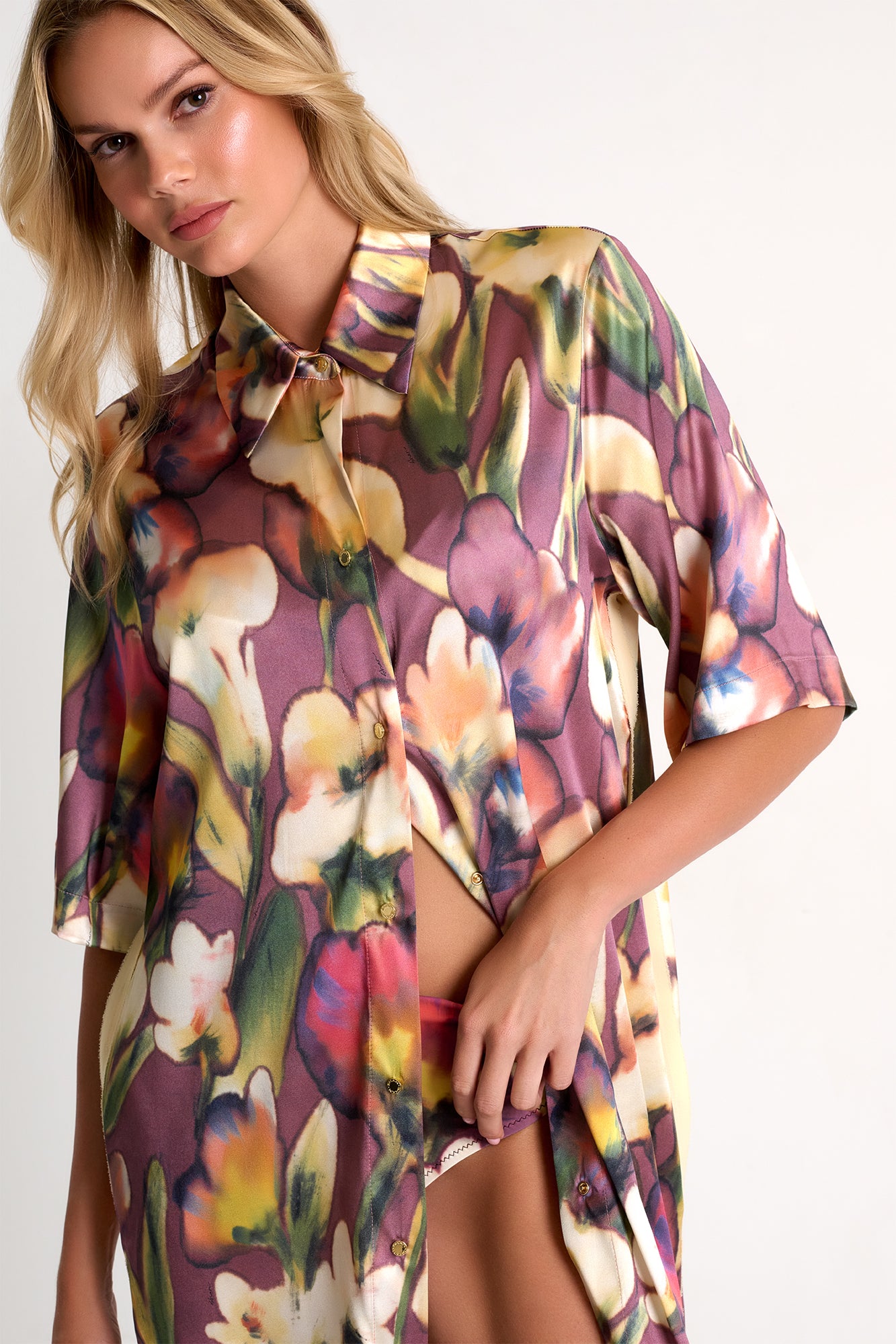 Shan Magnolia Long Silk Shirt