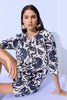 Oui Blue/White Tunic