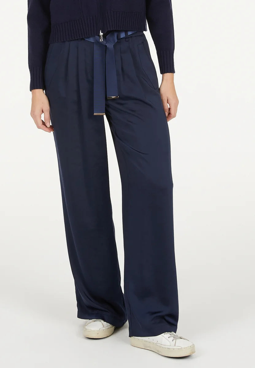 Marc Aurel Pleated Satin Trouser