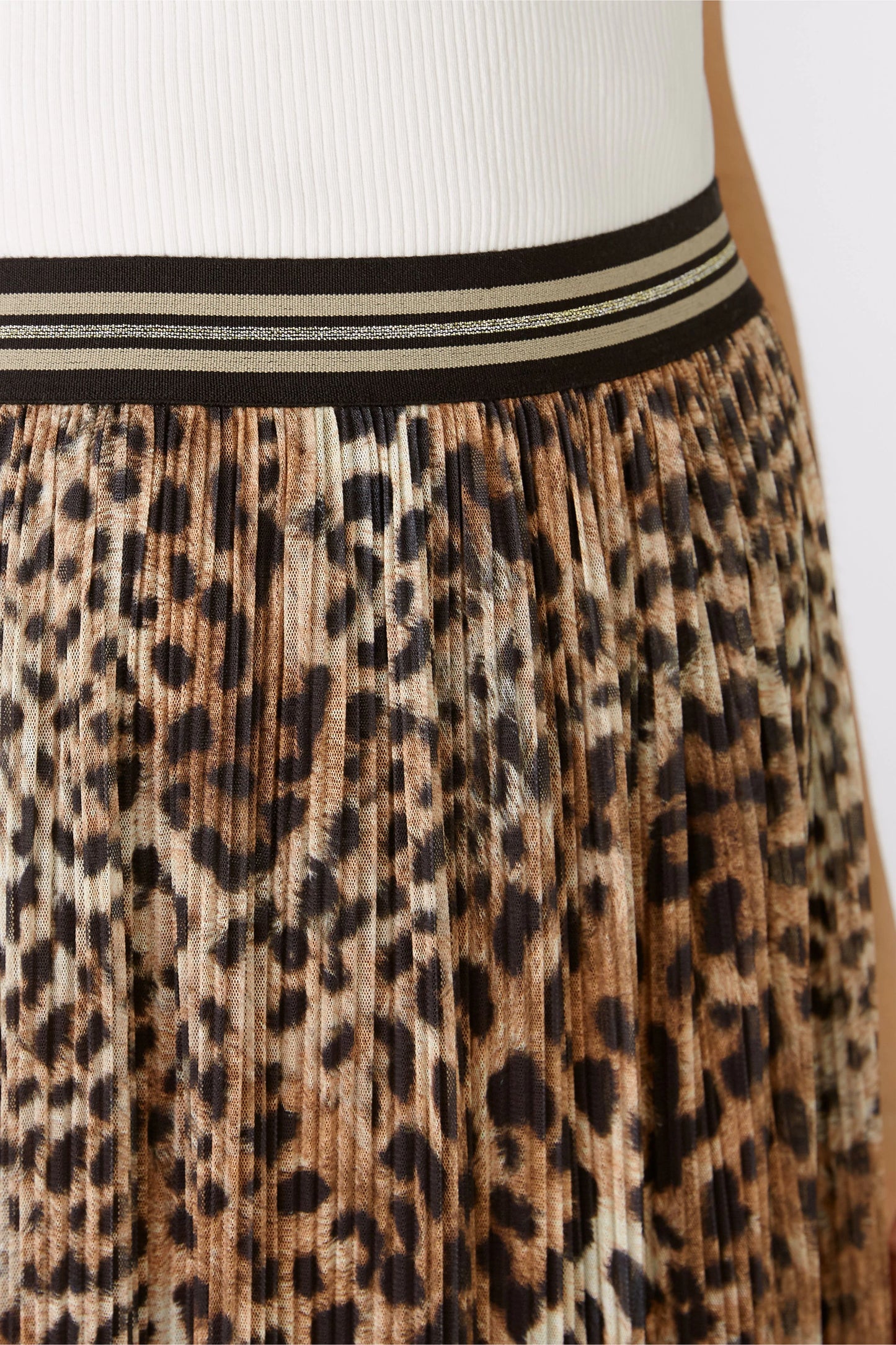 Oui Long Leopard Skirt