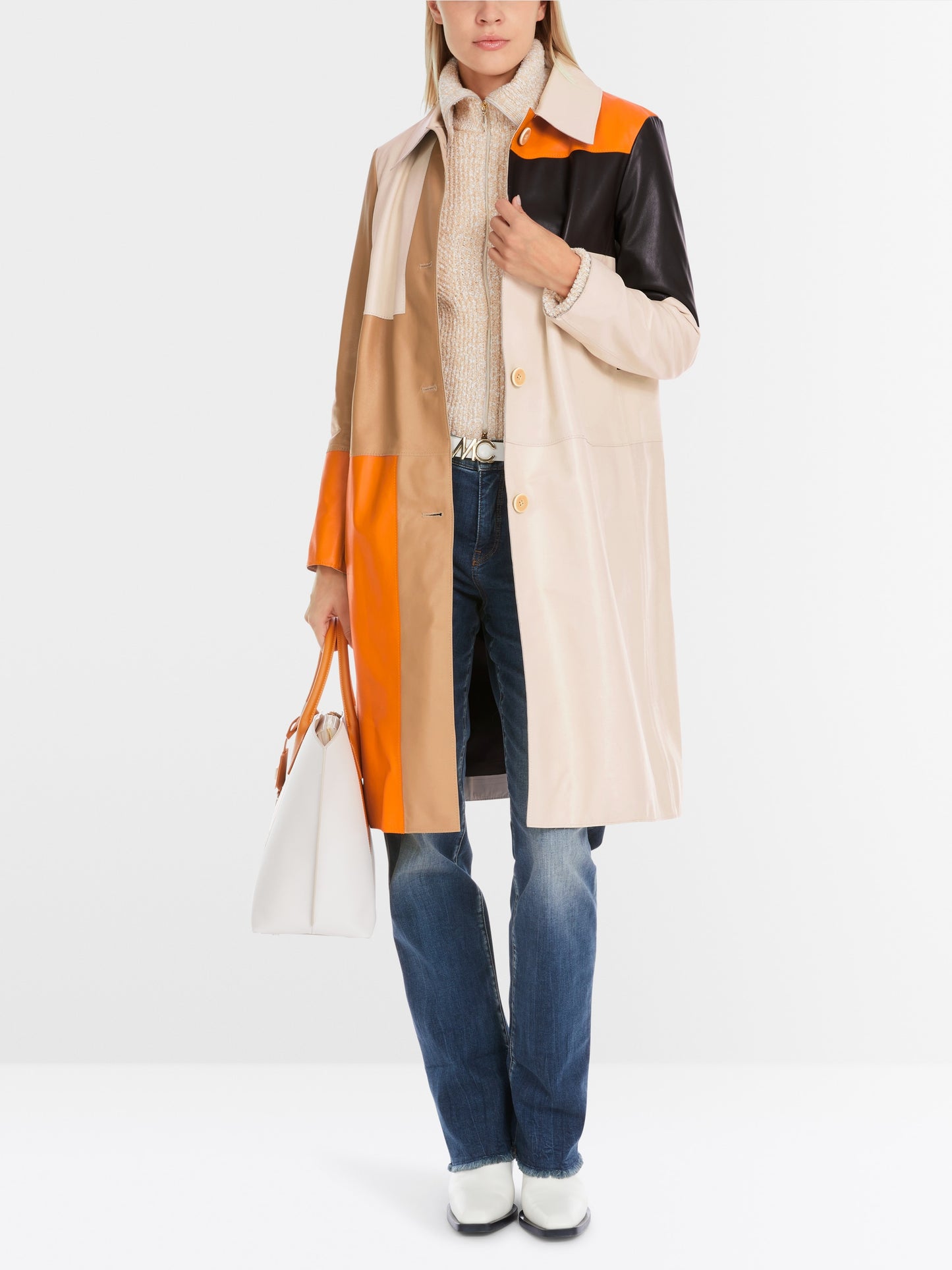 Marc Cain Patch Leather Coat