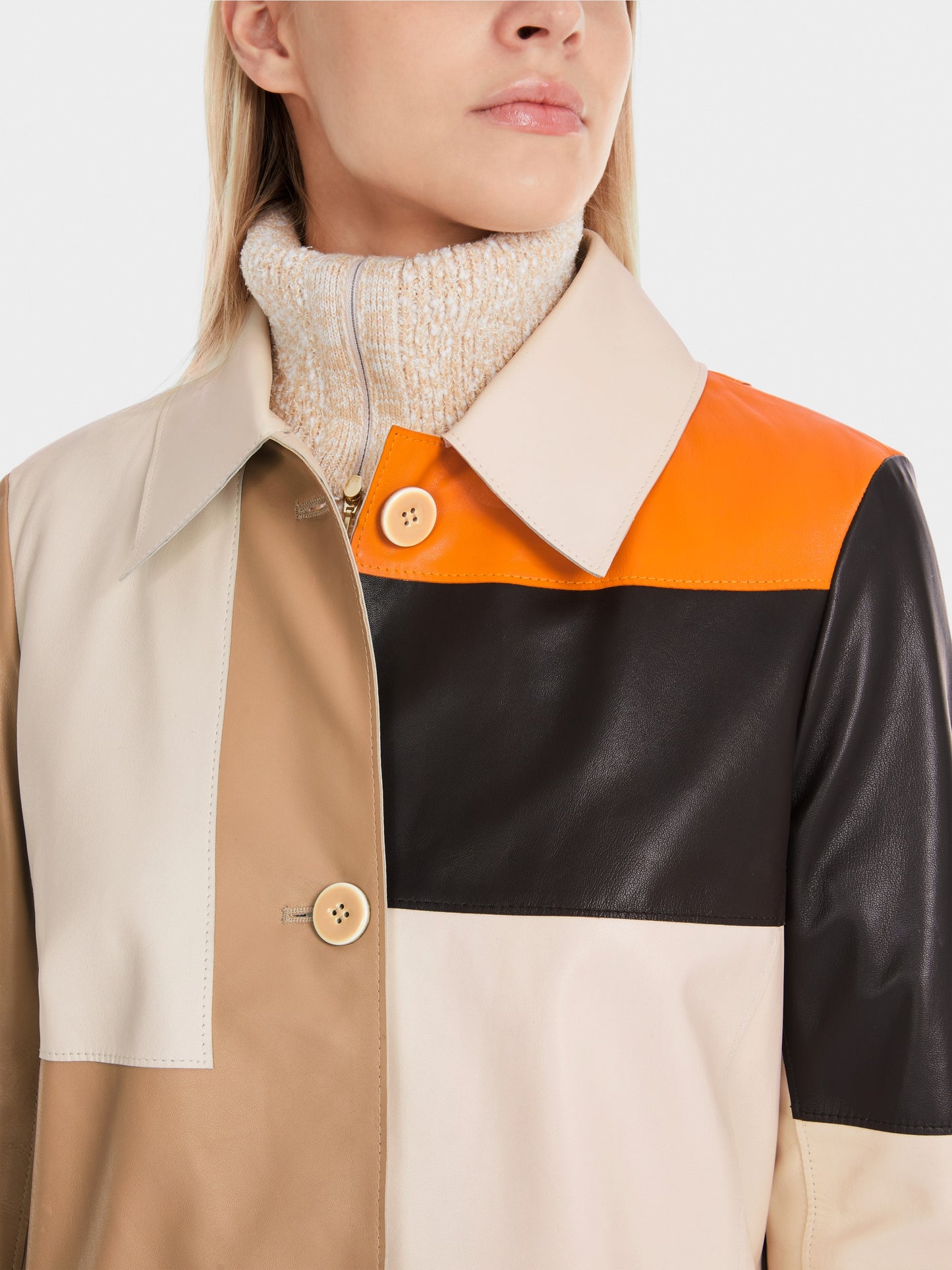 Marc Cain Patch Leather Coat