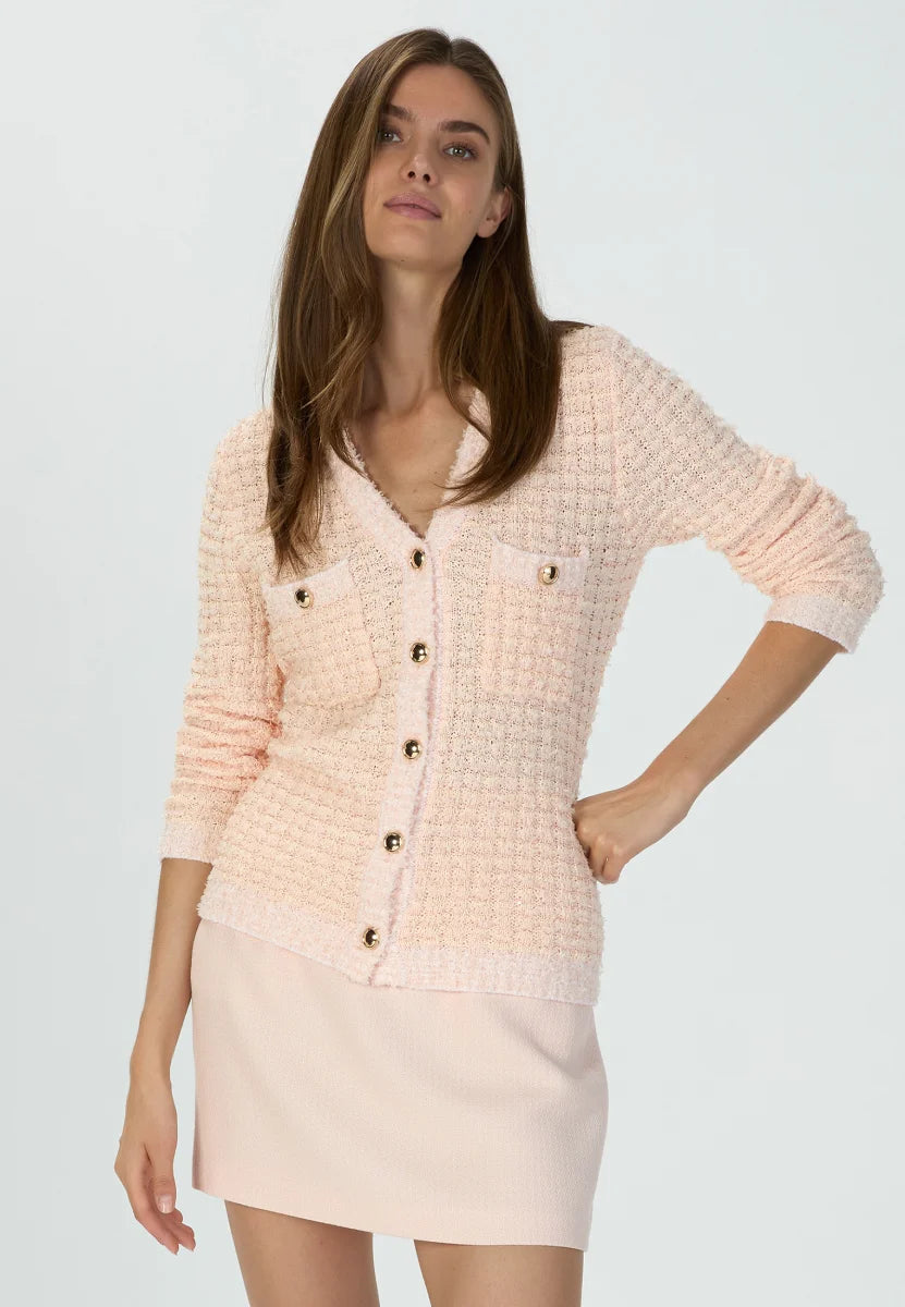 Marc Aurel Peach Cardigan with Sequin