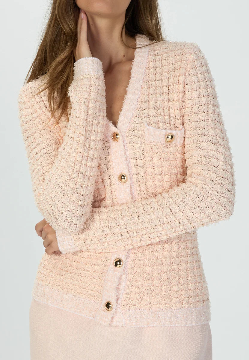 Marc Aurel Peach Cardigan with Sequin