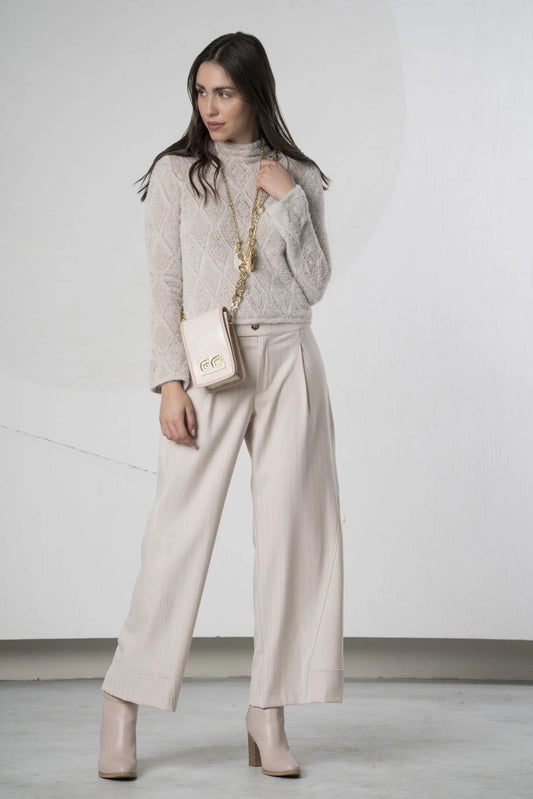 Elisa Cavaletti Perforated Mock Sweater