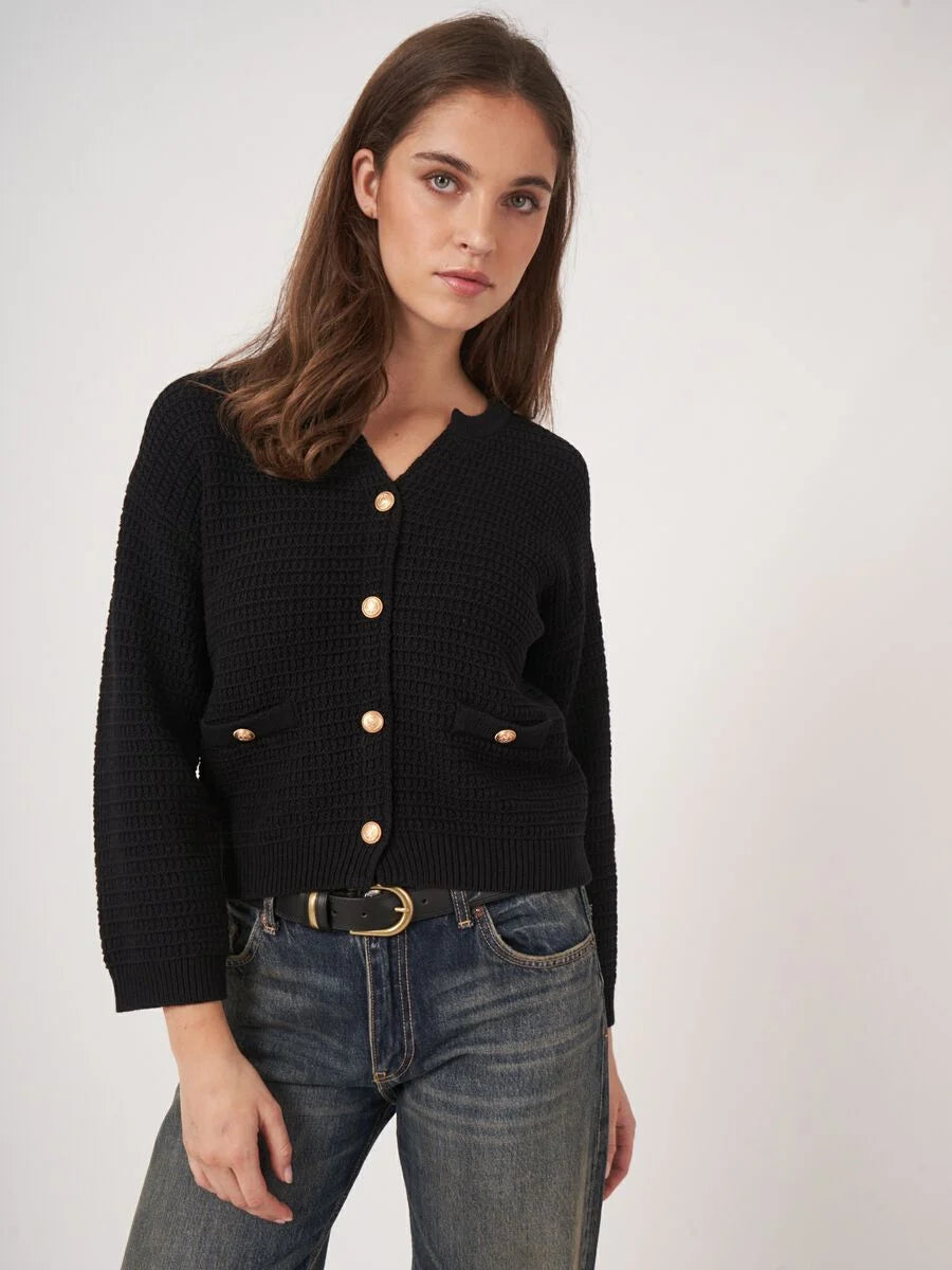 Repeat Cotton Crop Cardigan
