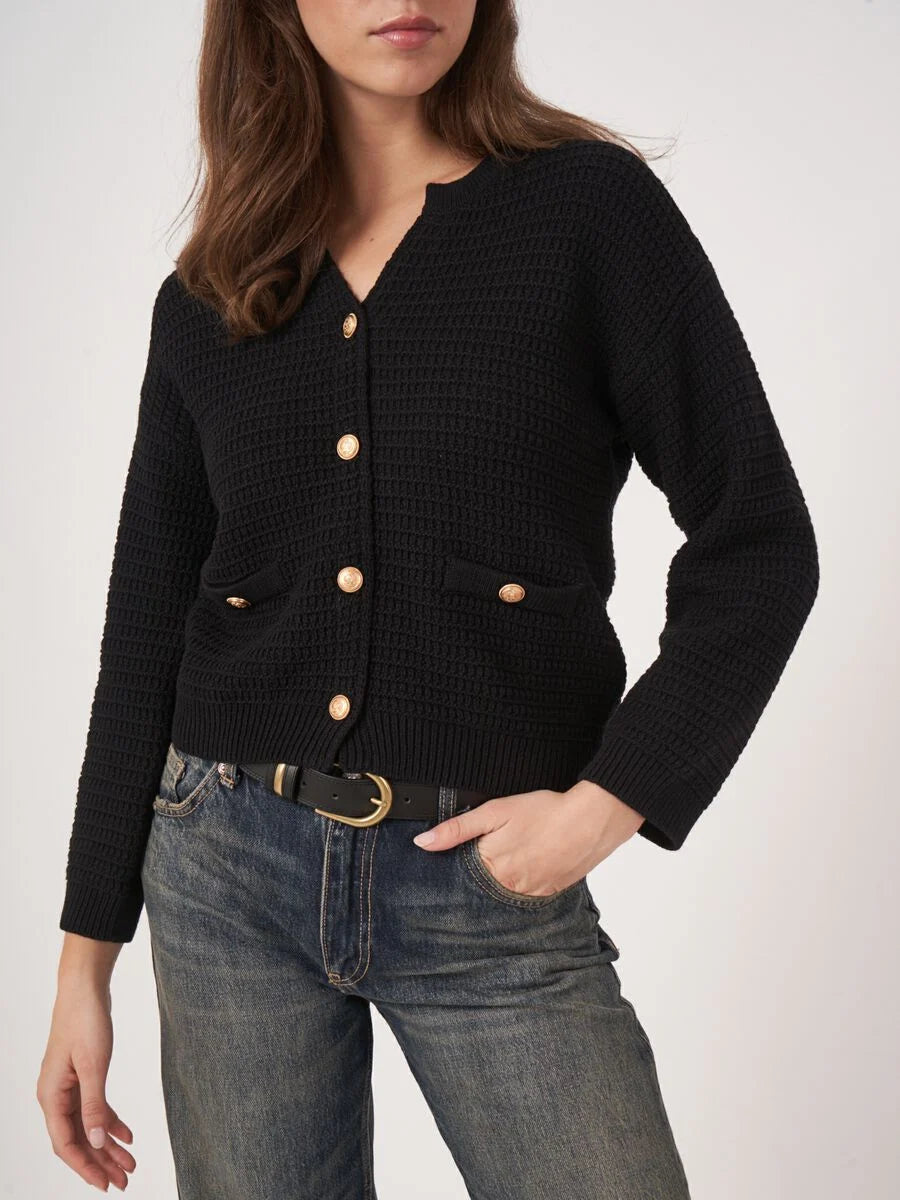 Repeat Cotton Crop Cardigan