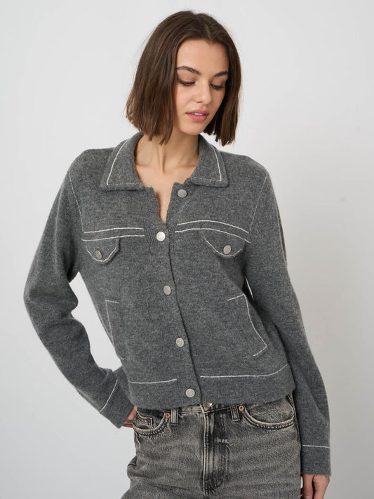 Repeat Cardigan with Contrast Stitch