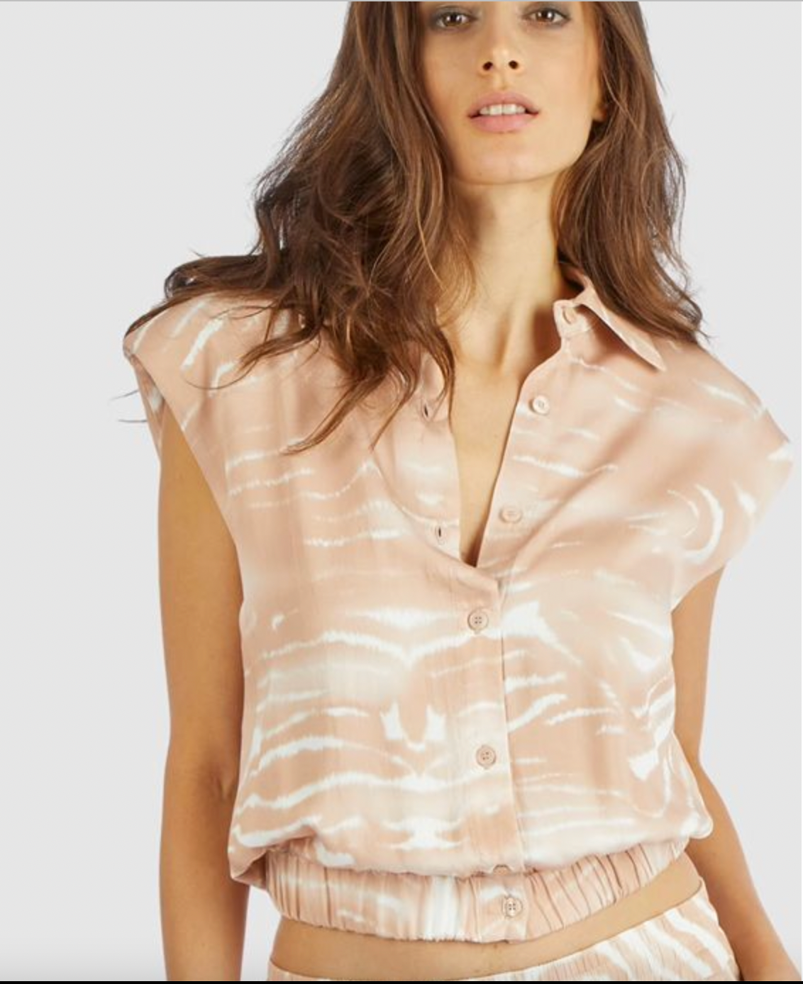 Marc Aurel Tonal Animal Print Blouse