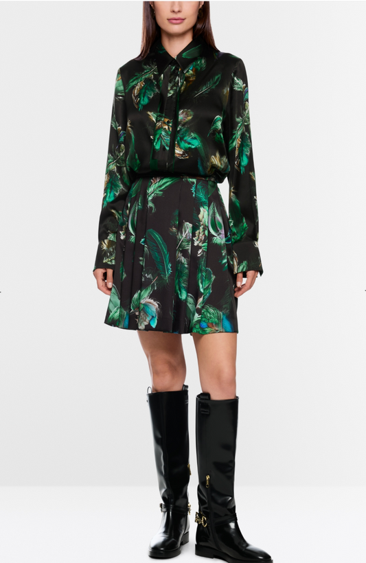 Marc Cain Silk Feather Print Blouse