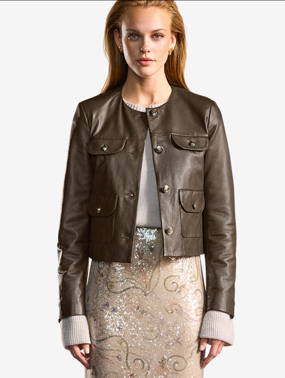 Riani Cropped Leather Jacket
