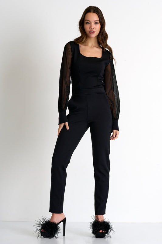 Shan Mesh Puff Sleeve Top