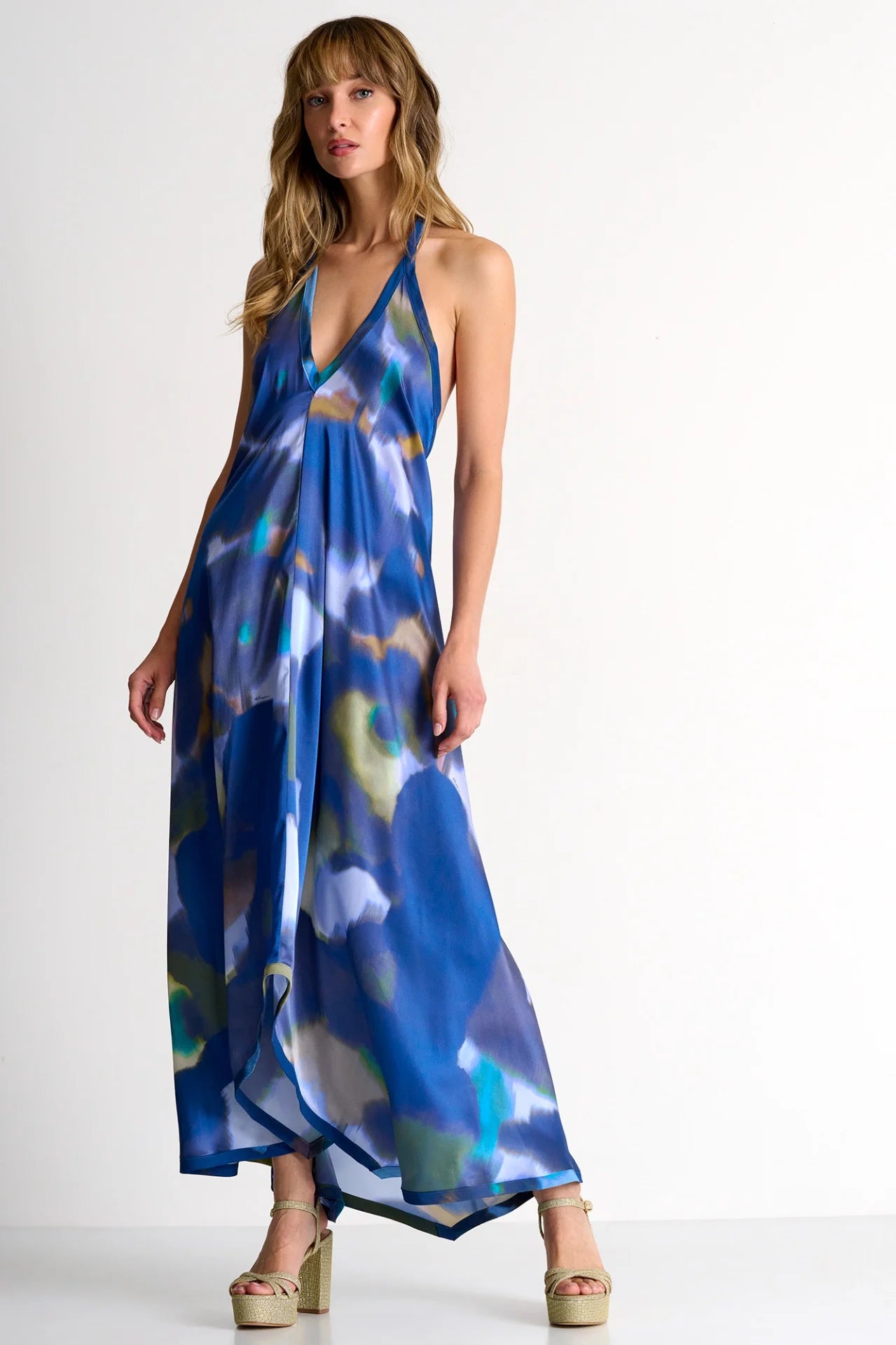 Shan Iris Silk Maxi Dress