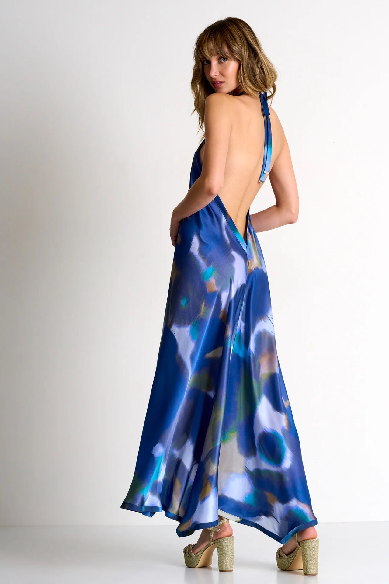 Shan Iris Silk Maxi Dress