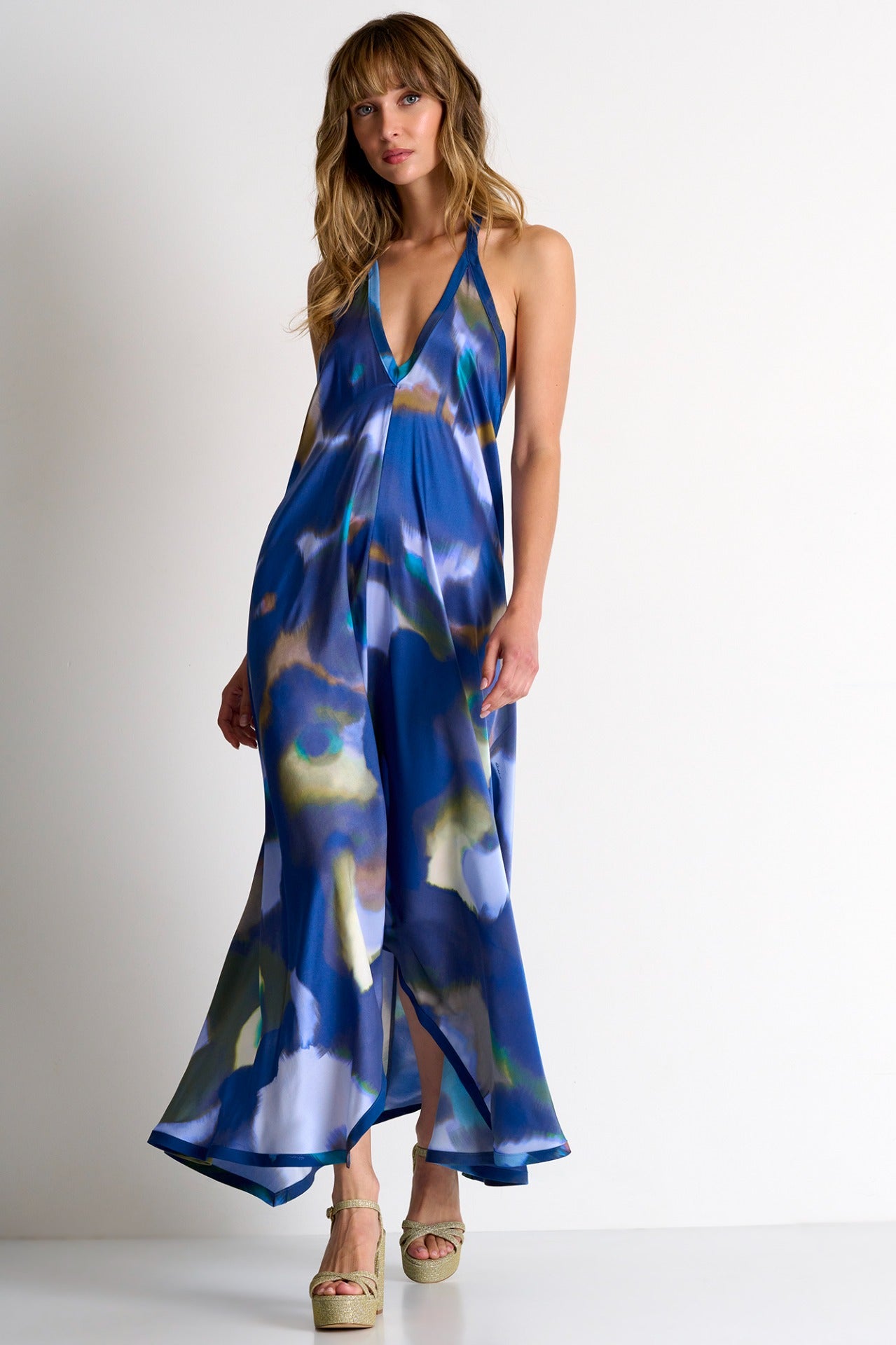 Shan Iris Silk Maxi Dress