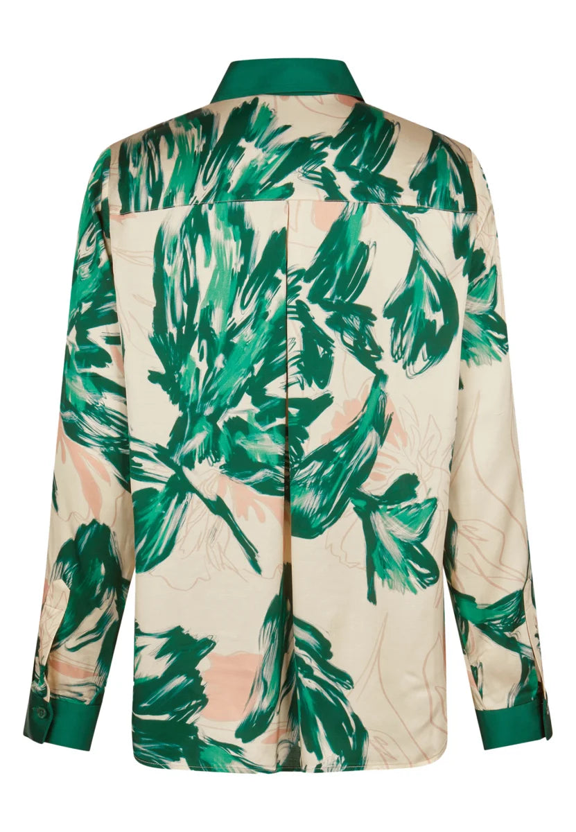 Marc Aurel Satin Shirt with Leaves