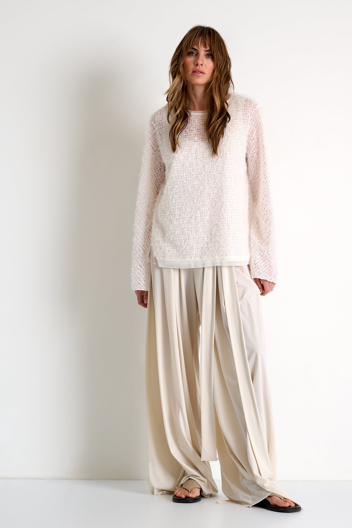 Shan Feather Effect Tulle Top