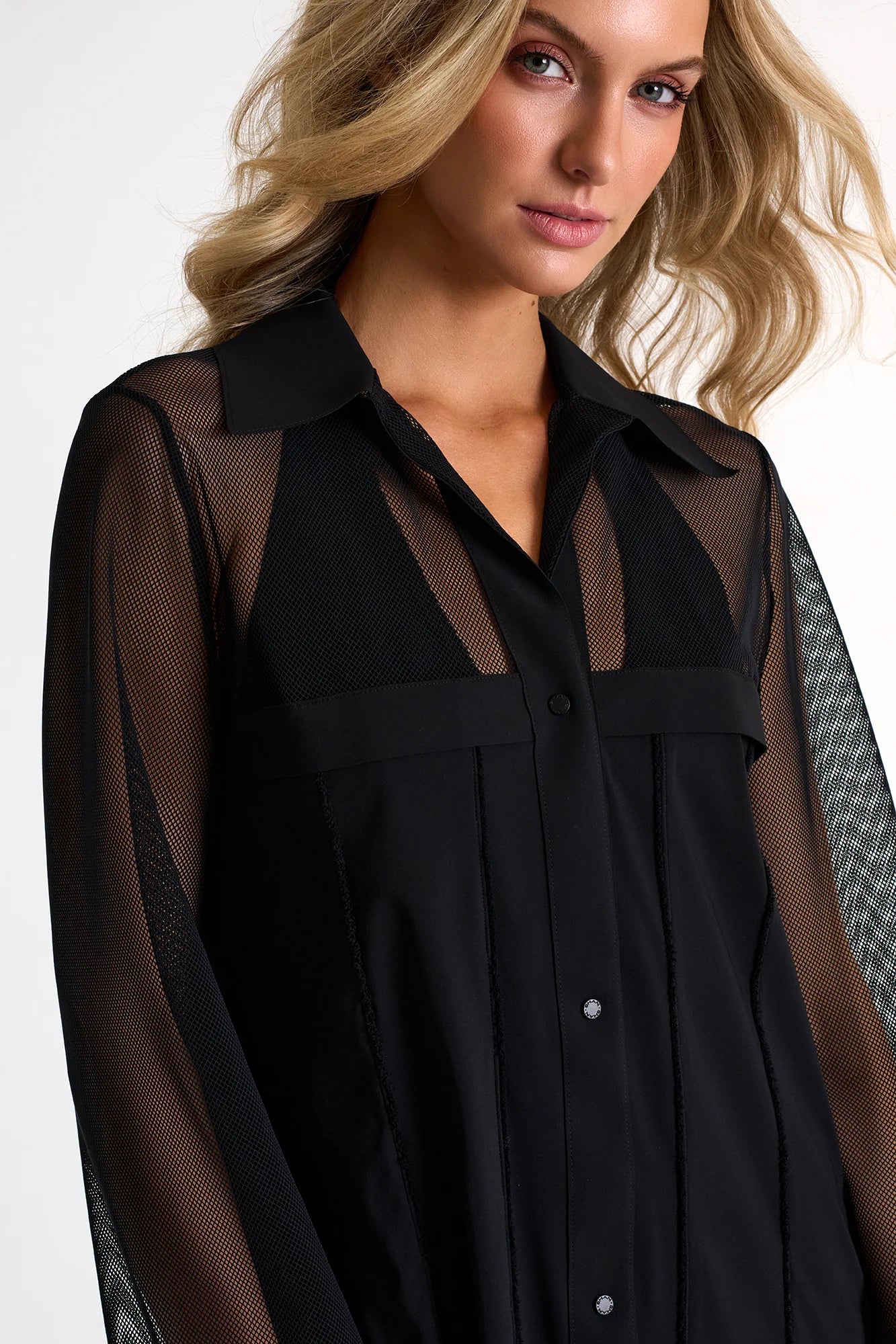 Shan Grid Mesh Beach Shirt