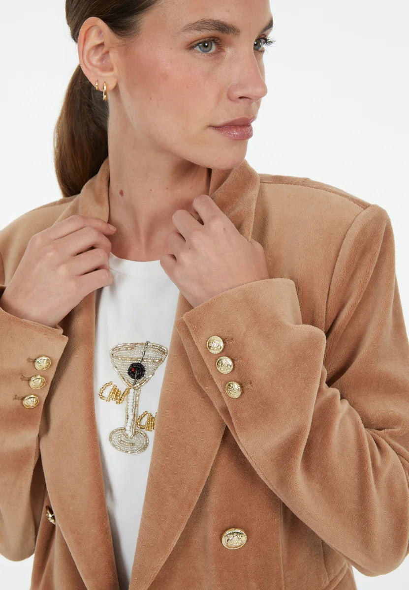 Marc Aurel Velvet Jersey Blazer