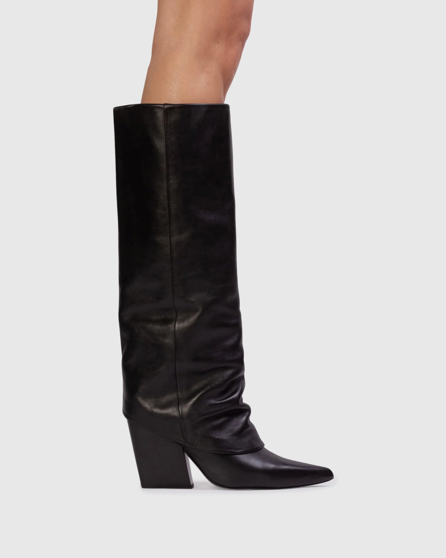 Black Suede Studio Western Boot