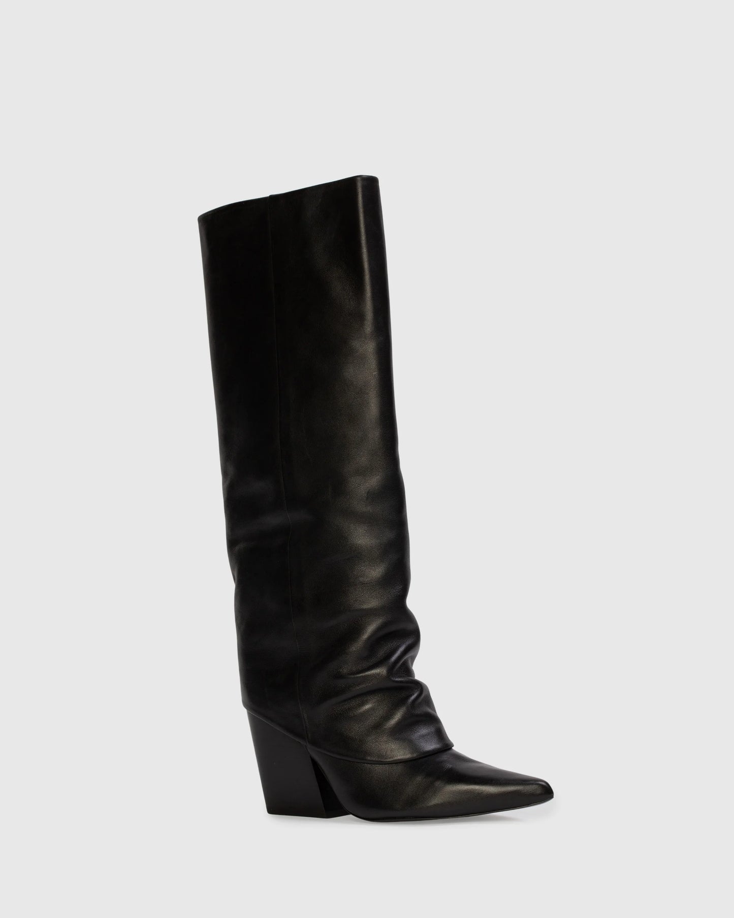 Black Suede Studio Western Boot