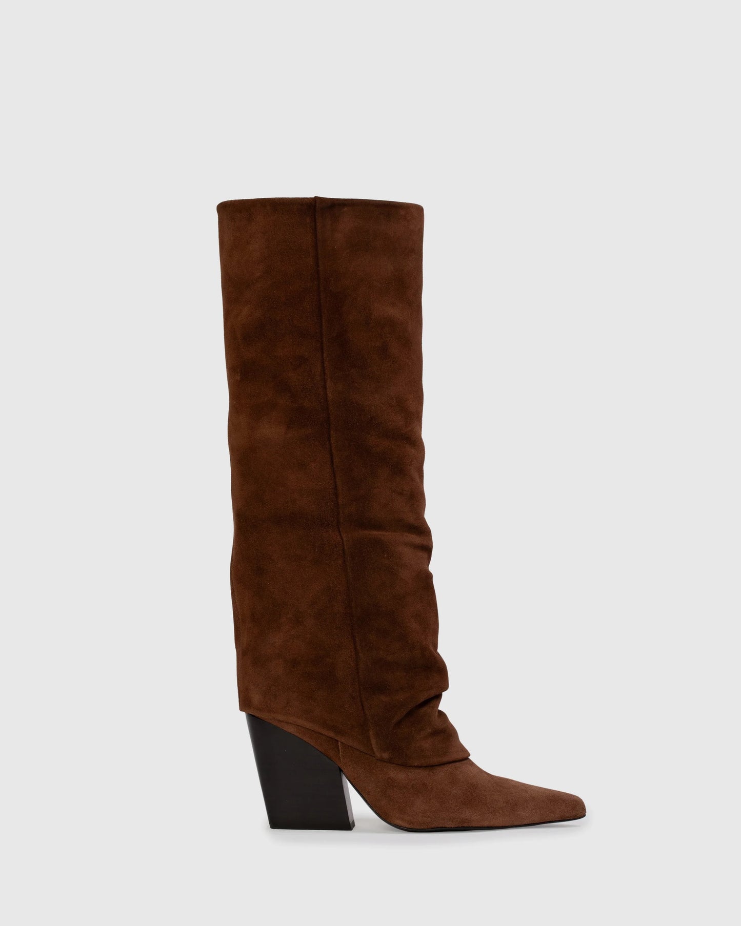 Black Suede Studio Western Boot